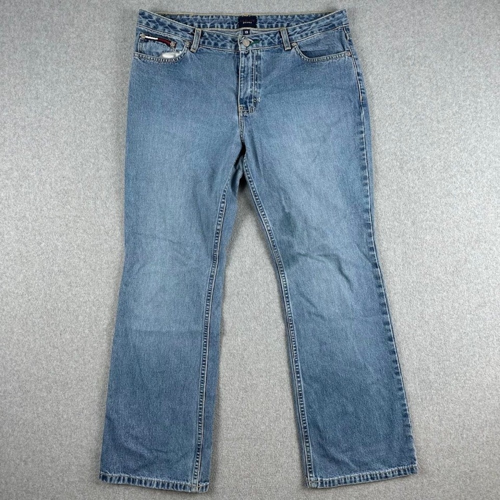Tommy Hilfiger Jeans‎ Women's Denim Medium Wash 13 35x32 Flare Hipster Bootcut